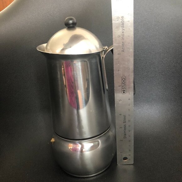 Large Cafetera Bialetti Espresso Coffee Maker Moka Pot INOX 10-12 cup From Italy - Picture 4 of 5